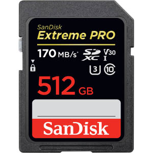 SDSDXXY512 - Sandisk Extreme PRO SDXC 512GB  170MB/s UHS-I : 